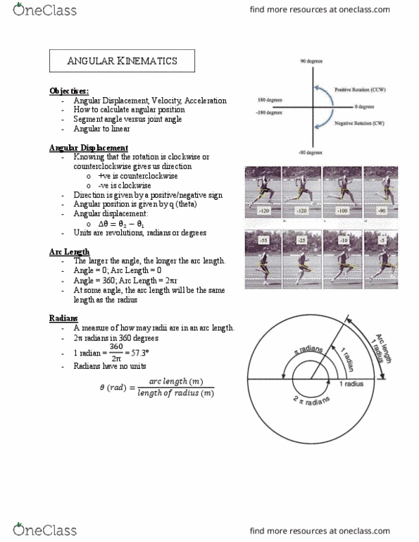 KNPE 153 Lecture Notes - Lecture 11: Angular Acceleration, Radian, Finite Difference thumbnail