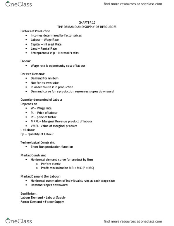 ECON 1P91 Lecture Notes - Lecture 12: Perfect Competition, Profit Maximization, Diminishing Returns thumbnail