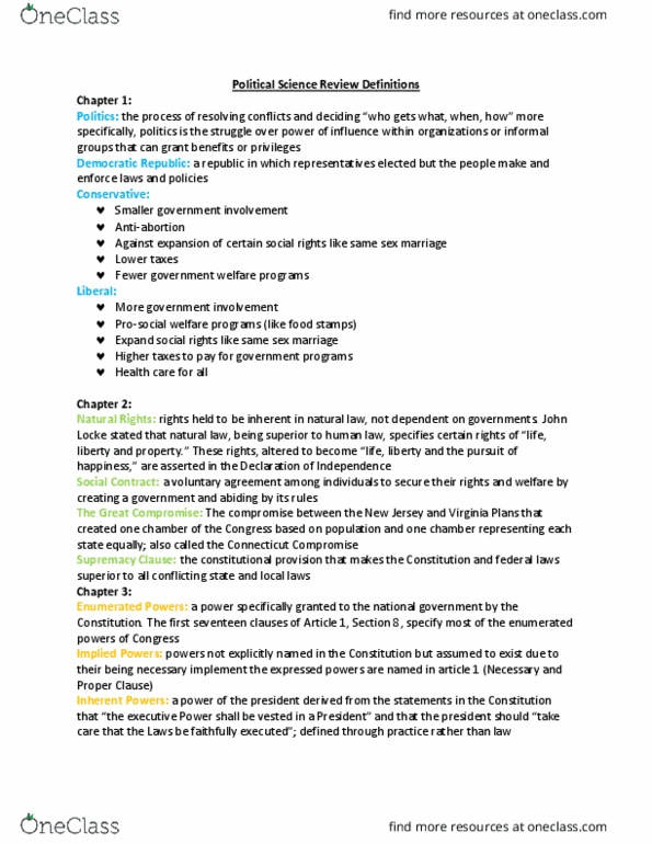 POLS 101 Lecture Notes - Lecture 38: Supremacy Clause, Precedent, Connecticut Compromise thumbnail