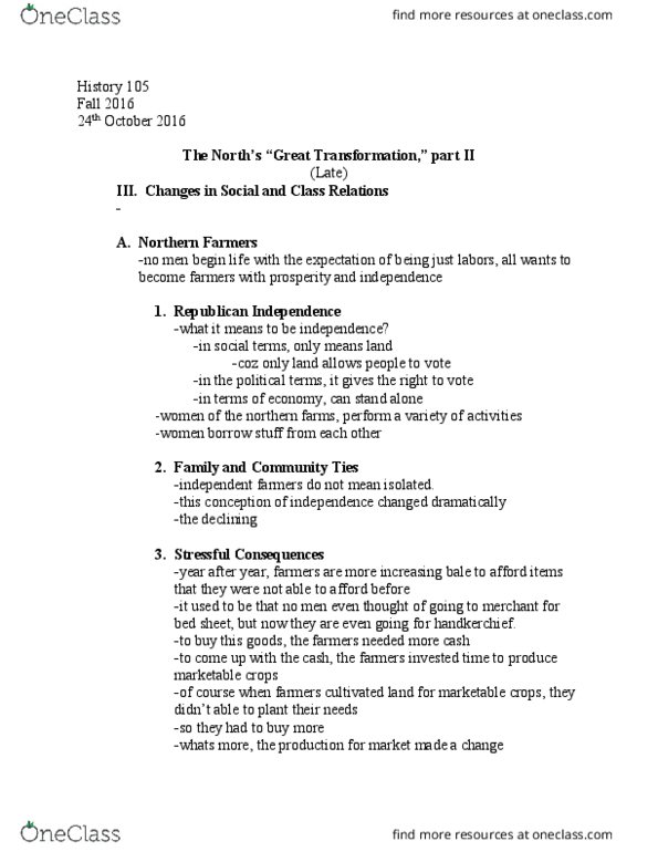 HIST 105 Lecture Notes - Lecture 16: Phytophthora Infestans, North Premier, Bed Sheet thumbnail