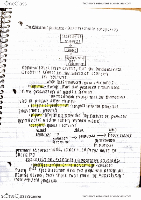 ECON 100 Chapter 2: The Economic Problem thumbnail