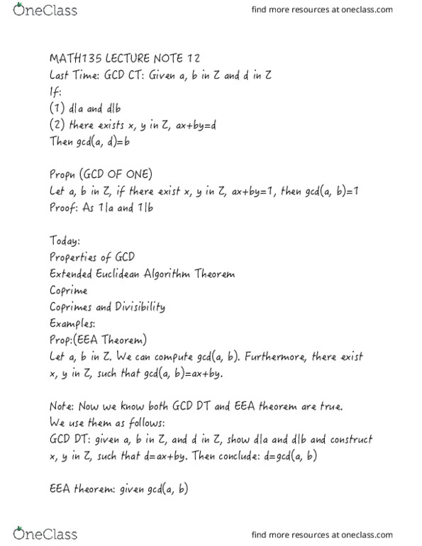 MATH135 Lecture 12: MATH135 LECTURE NOTE 12 thumbnail