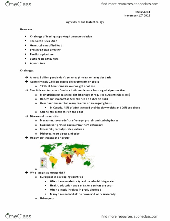 ENV100Y5 Lecture 12: L12 Ch8 - Agriculture and Biotechnology thumbnail