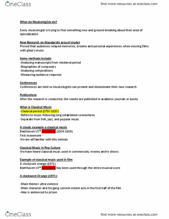 MUS 211 Lecture Notes - Lecture 1: Musicology, Late Period Of Ancient Egypt, Time Signature thumbnail