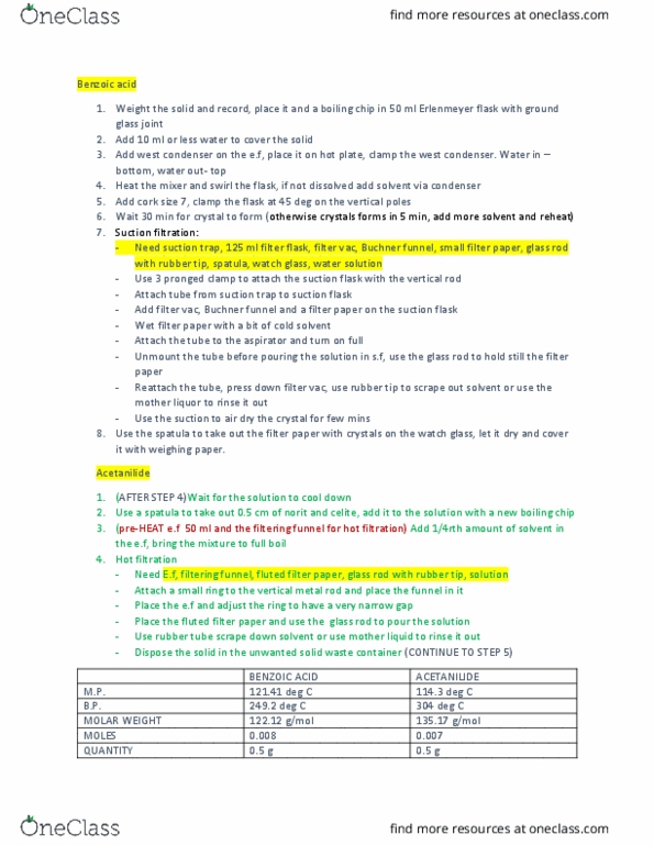 CHEM 235 Lecture Notes - Lecture 2: Ground Glass Joint, Filter Paper, Boiling Chip thumbnail