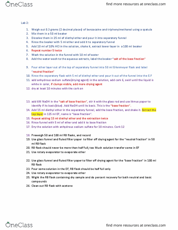 CHEM 235 Lecture Notes - Lecture 4: Separatory Funnel, Litmus, Sodium Sulfate thumbnail