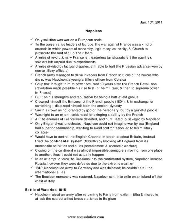 HIS109Y1 Lecture Notes - Mercantilism, Bicameralism, Feudalism thumbnail