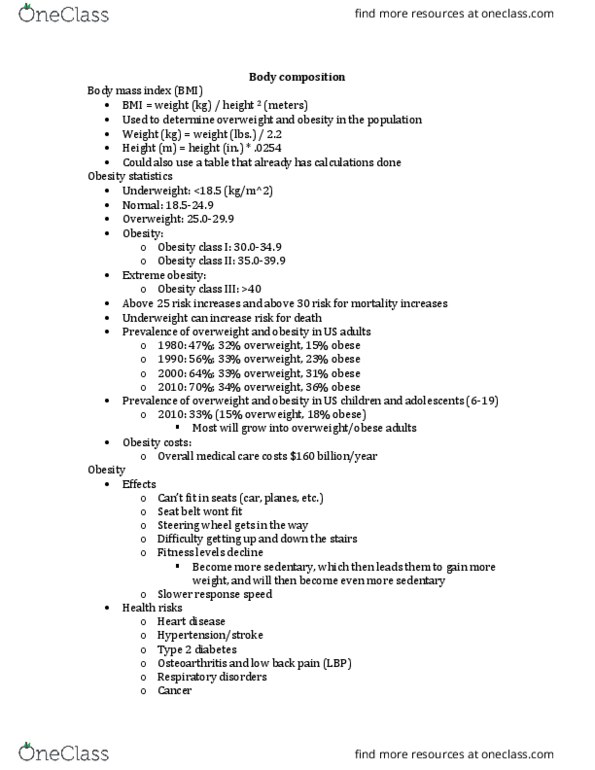 KNES 210 Lecture Notes - Lecture 4: Bioelectrical Impedance Analysis, Bone Density, Hip Bone thumbnail