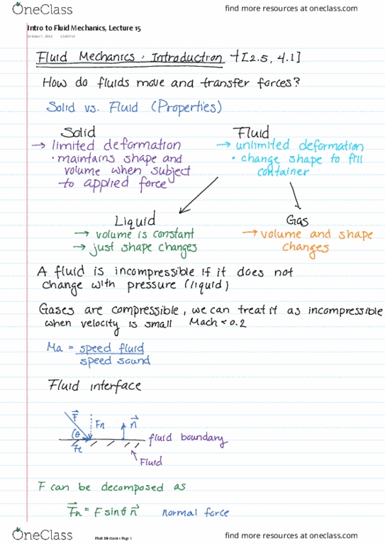 MEC E230 Lecture 15: Intro to Fluid Mechanics, Lecture 15 thumbnail