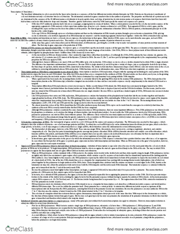 BIOL 205 Lecture Notes - Lecture 1: Regulatory Sequence, Alternative Splicing, Dna Replication thumbnail