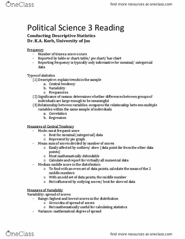 POL SCI 3 Chapter Notes - Chapter 13: Pie Chart, Bar Chart, Categorical Variable thumbnail