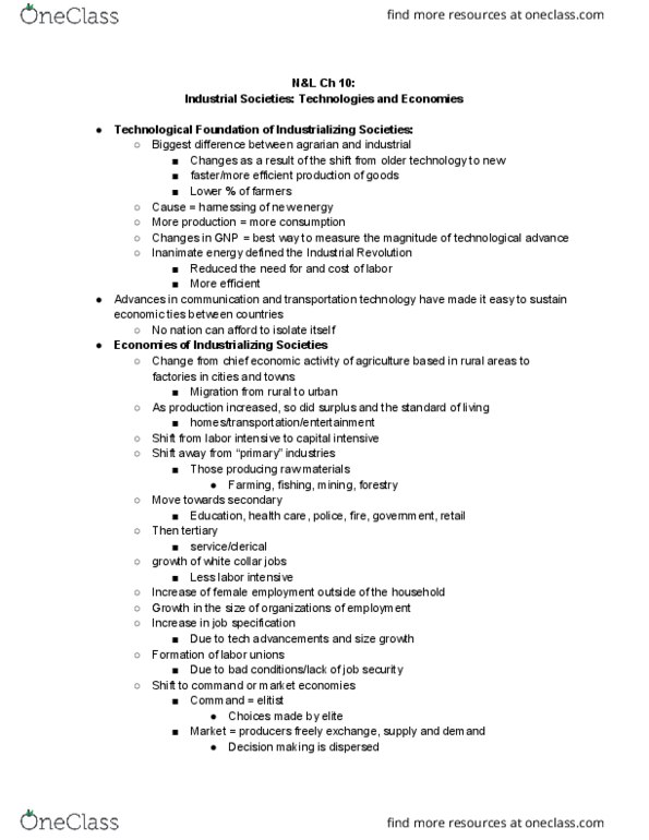 SOC 3470 Chapter Notes - Chapter 10: Mixed Economy, Decision-Making, Outsourcing thumbnail