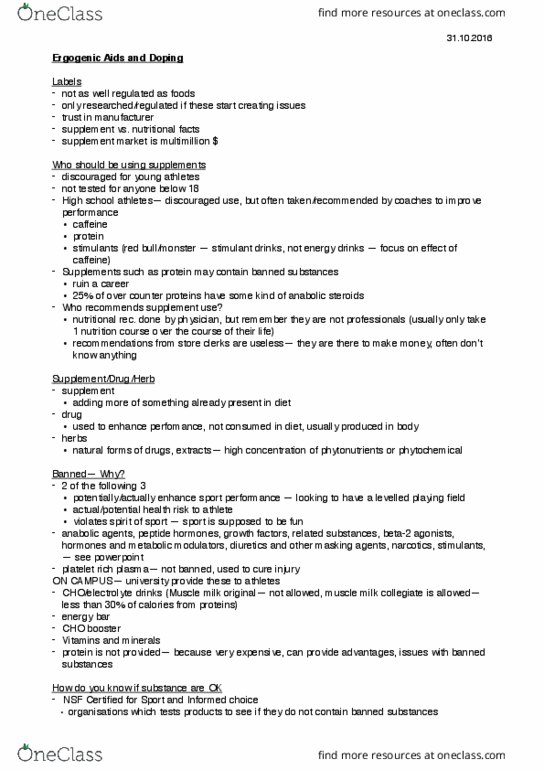 HLWL 1116 Lecture Notes - Lecture 2: The Drugs, Phytochemical, Performance-Enhancing Substance thumbnail