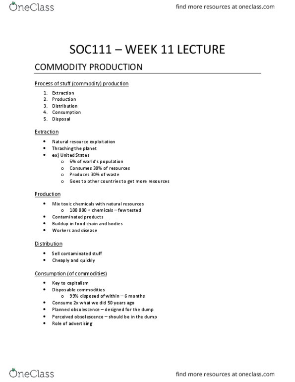 SOC 111 Lecture Notes - Lecture 11: Planned Obsolescence, Mercantilism, Social Inequality thumbnail