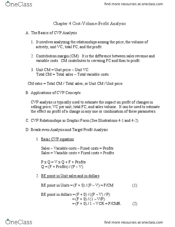 BUS 108 Lecture Notes - Lecture 4: Unit Price, Variable Cost, Income Tax thumbnail