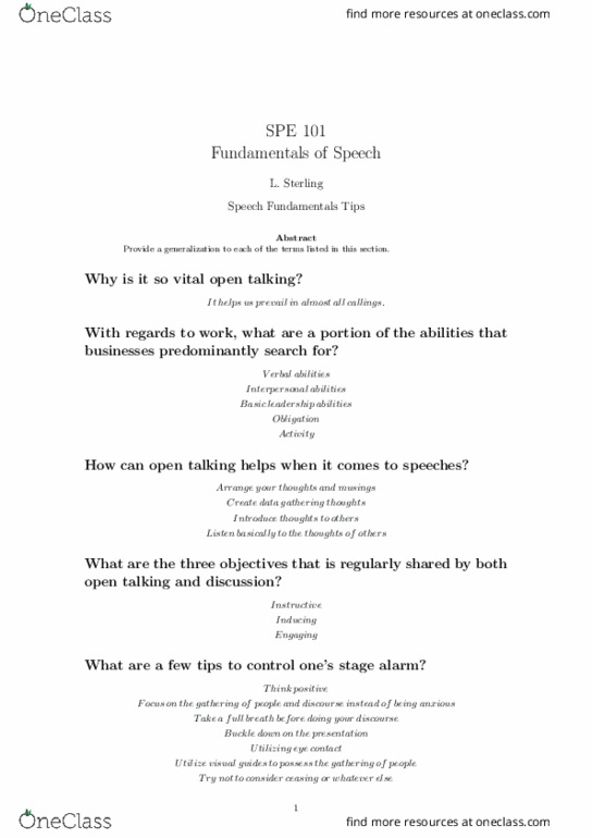 SPE 101 Lecture 6: Speech Fundamentals Tips thumbnail