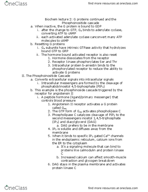 CHEM 352 Lecture Notes - Lecture 2: Adenylyl Cyclase, Protein Kinase, Insulin Receptor thumbnail