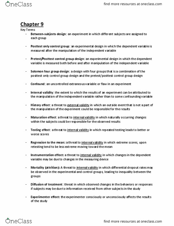 PSYC 2300 Chapter 9: Research Methods & Statistics thumbnail