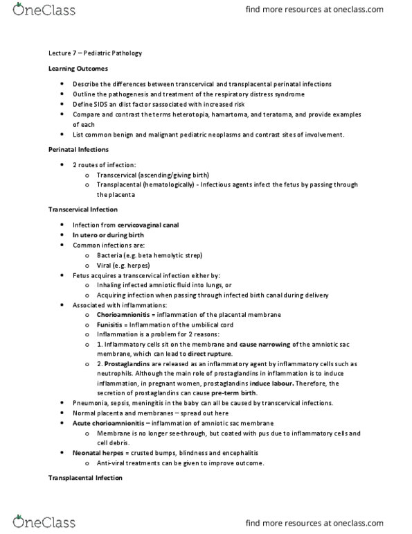 Pathology 3240A Chapter 12: Pediatric Disorders - Walsh thumbnail