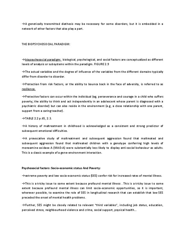 CHMB20H3 Lecture Notes - Psychopathology, Monoamine Oxidase, Mental Disorder thumbnail