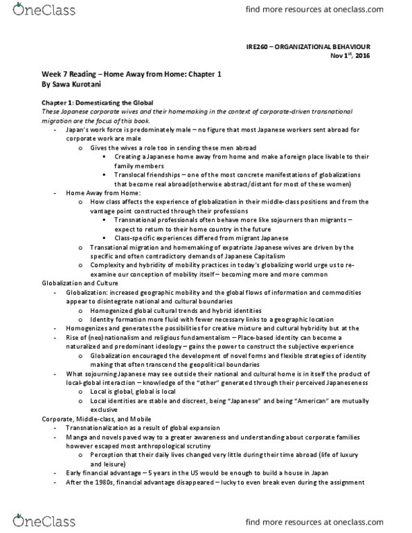 SOC367H1 Chapter Notes - Chapter HAFH 1: Identity Formation, Transnationality, Devaluation thumbnail