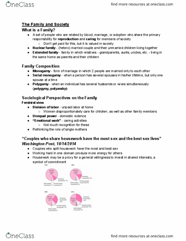 SOC 001 Lecture Notes - Lecture 9: Concerted Cultivation, Nuclear Family, Annette Lareau thumbnail