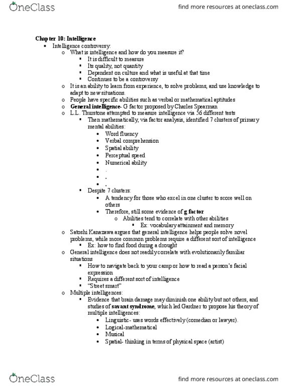 PSYC 111 Lecture Notes - Lecture 14: K. Anders Ericsson, Spatial Ability, Social Skills thumbnail