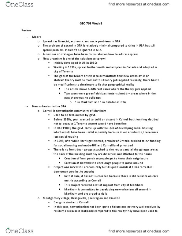 GEO 793 Lecture Notes - Lecture 8: Golden Horseshoe, Metrolinx, Rush Hour thumbnail