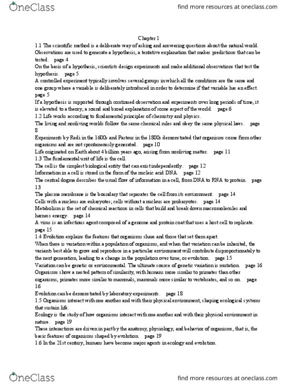 LIFESCI 1 Chapter Notes - Chapter 24: Polyphyly, Molecular Clock, Selective Breeding thumbnail