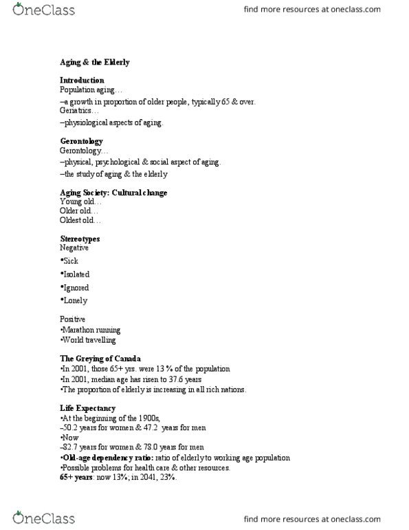 SOC101R Lecture Notes - Lecture 6: Population Ageing, Symbolic Interactionism, Social Exchange Theory thumbnail
