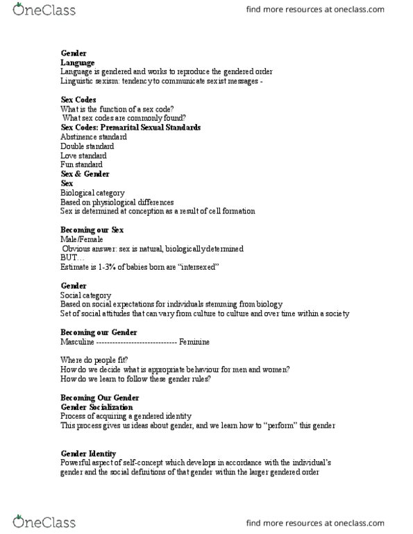 SOC101R Lecture Notes - Lecture 5: The Bell Curve, Double Standard, Radical Feminism thumbnail