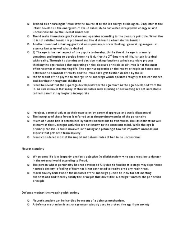 BIOL 110 Lecture Notes - Reaction Formation, Defence Mechanisms, Nocturnal Enuresis thumbnail