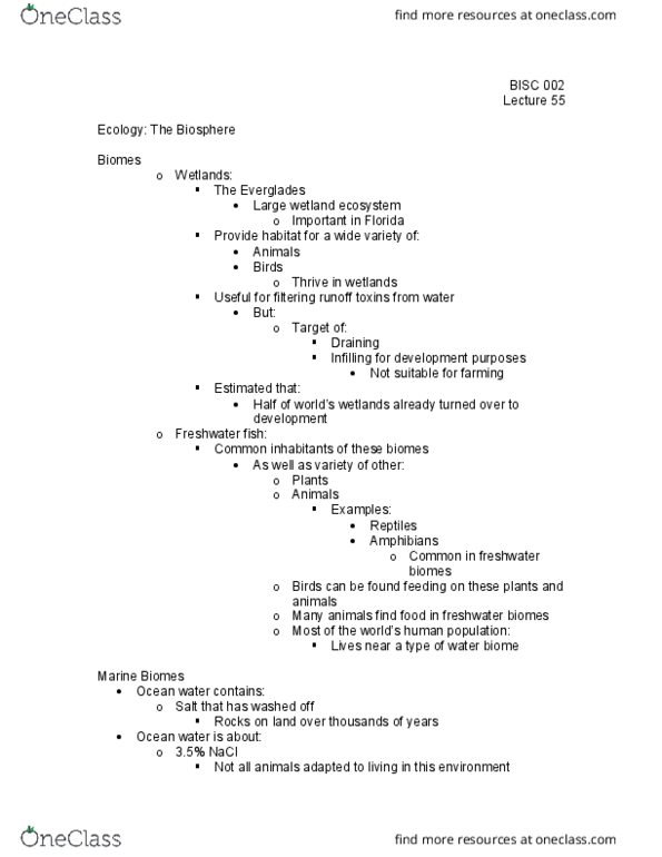 BI SC 002 Lecture Notes - Lecture 55: Biome thumbnail