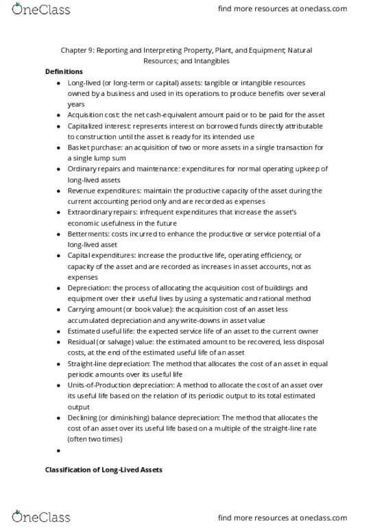 AFM101 Chapter Notes - Chapter 9: Cash Flow, The Purchase Price, Title Insurance thumbnail