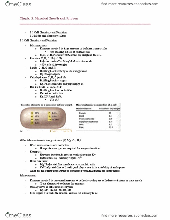 MBIO 1010 Chapter Notes - Chapter 3: Heterotroph, Sodium Chloride, Mannitol thumbnail