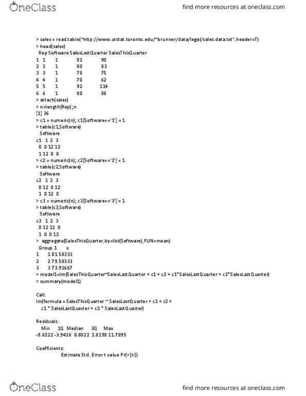 STA302H1 Lecture Notes - Lecture 22: Analysis Of Variance thumbnail