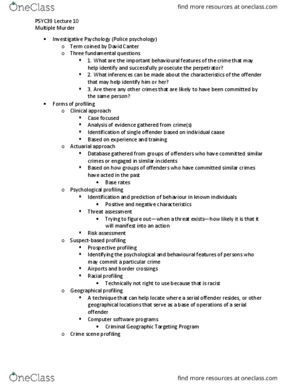 PSYC39H3 Lecture Notes - Lecture 10: Routine Activity Theory, Workplace Authority, Active Shooter thumbnail