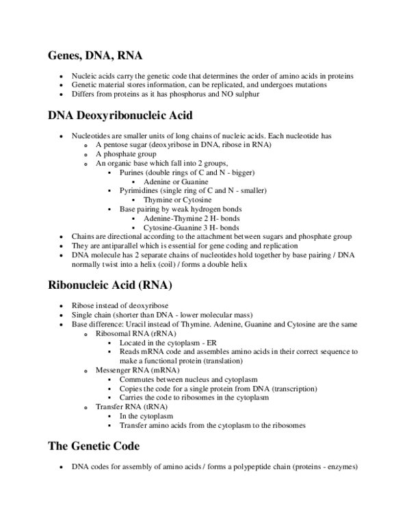 BIOLOGY 1P03 Lecture Notes - Dna Ligase, Reading Frame, Metabolic Pathway thumbnail