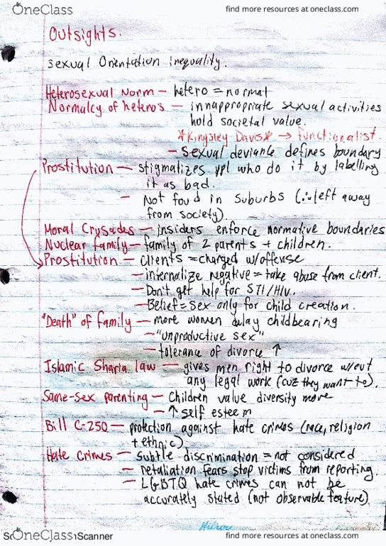 SOC102H1 Chapter 6-8: Term test 2- OUTSIGHTS notes thumbnail
