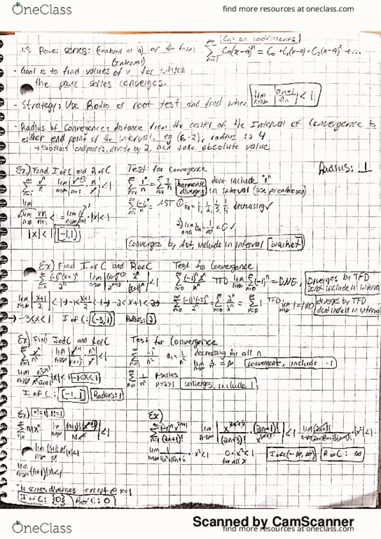 MTH 220 Lecture 15: Sections 11.8 11.9 thumbnail