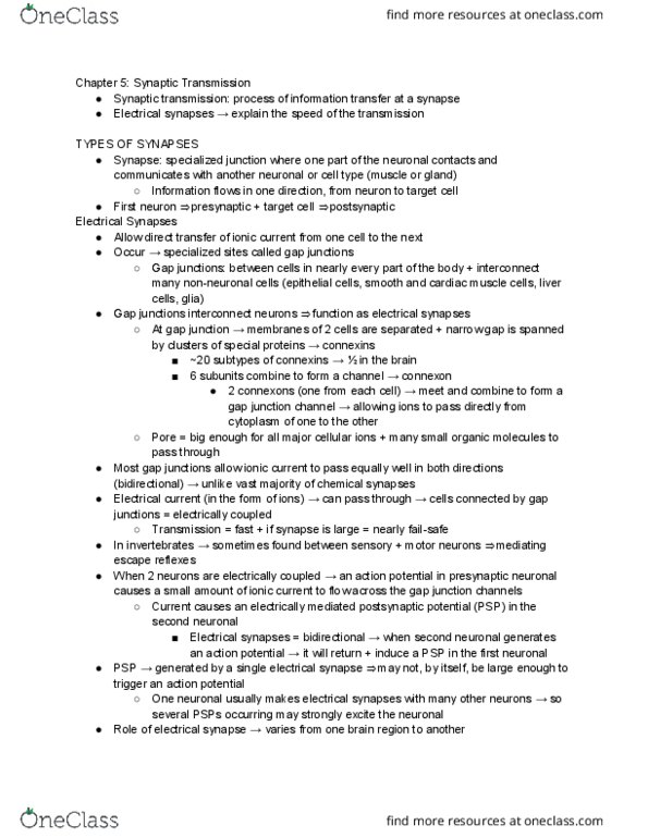 PSYC 355 Chapter Notes - Chapter 5: Axon Hillock, Protein Kinase, Curare thumbnail