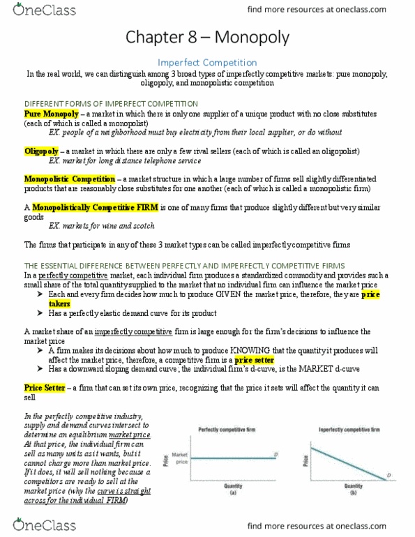 ECON-1006EL Chapter Notes - Chapter 8: Price Discrimination, Deadweight Loss, Economic Surplus thumbnail