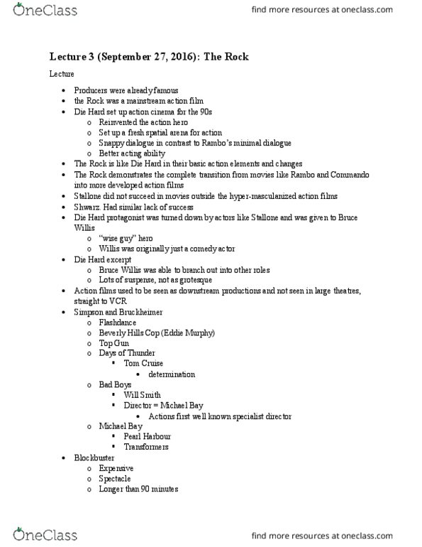 CIN212H1 Lecture Notes - Lecture 3: High-Concept, Gas Chamber, Whip Pan thumbnail