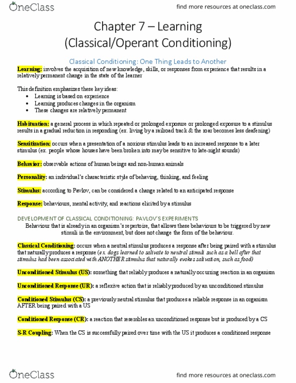 PSYC-1105EL Lecture Notes - Lecture 1: Fixed Action Pattern, Free Range, Classical Conditioning thumbnail