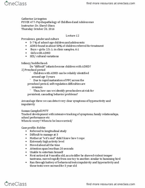 PSYCH 477 Lecture Notes - Lecture 12: Heritability, Frontal Lobe, Etiology thumbnail