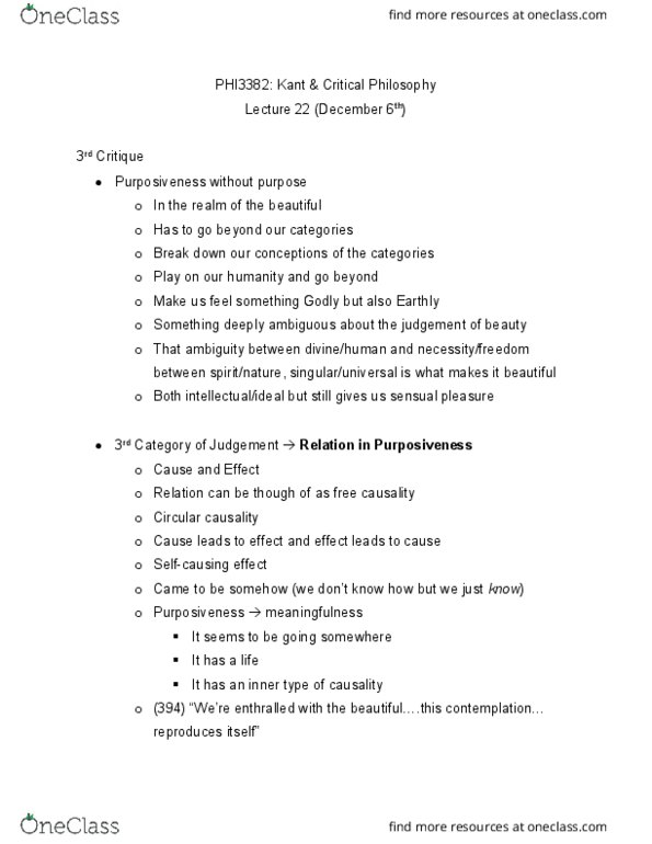 PHI 3382 Lecture Notes - Lecture 22: Universal Rule, Critical Philosophy thumbnail