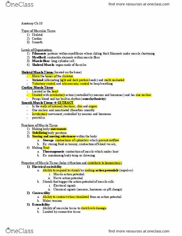 ANAT 101 Lecture Notes - Lecture 10: Desmosome, Intercalated Disc, Exocytosis thumbnail