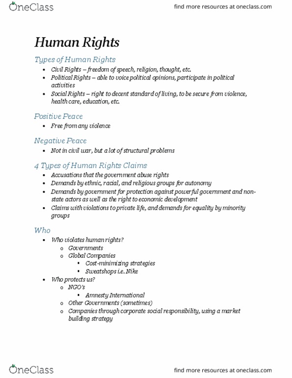 POLS 2401 Lecture Notes - Lecture 9: Unanimous Consent, Corporate Social Responsibility, Universal Declaration Of Human Rights thumbnail
