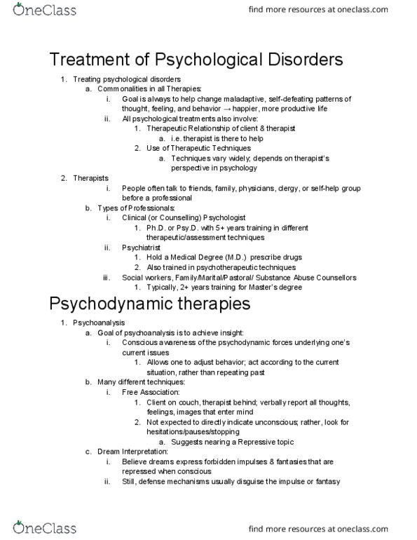 PSYC 181 Lecture Notes - Lecture 15: Gestalt Therapy, Cognitive Therapy, Gestalt Psychology thumbnail