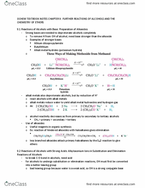 CHEM 140A Chapter Notes - Chapter 9: Ionophore, Substituent, Organometallic Chemistry thumbnail